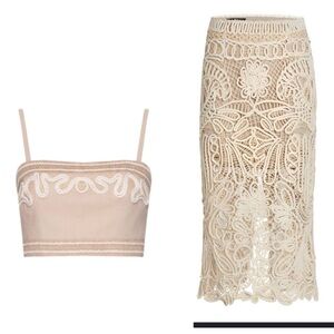 PatBo Hand-woven Midi Skirt with Matching Top SET Size S/4 Top NWT